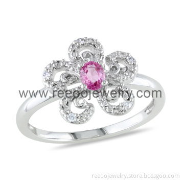 2013 Solid Sterling Silver Jewelry, Flower Design Silver Ring